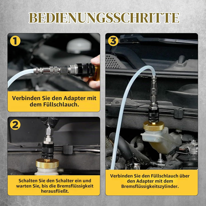 20-TLG Bremsenentlüftungsgerät Adapter mit 4 Quick Adapter, Bremsenentlüftungsadapter aus Metall für