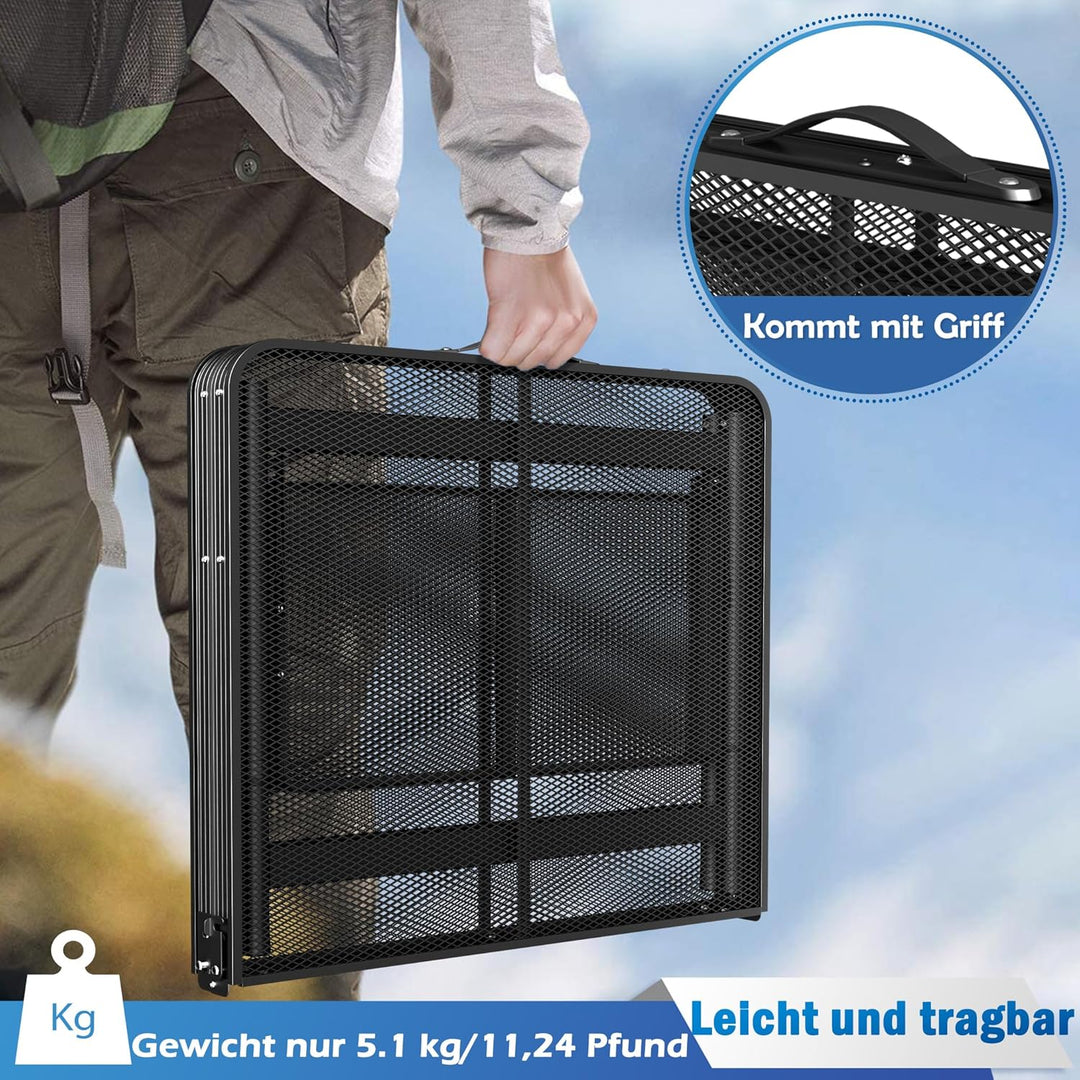 AufuN Tragbare Campingtische 120x60x55cm, 3 Höhenverstellbar Klappbarer Multifunktionstisch, Grillti