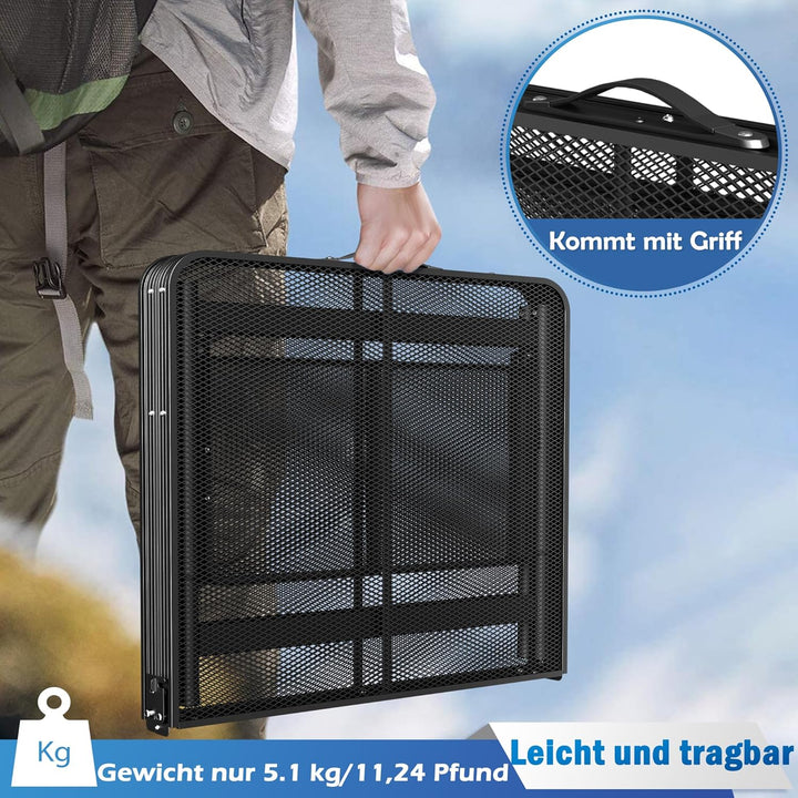 AufuN Tragbare Campingtische 120x60x55cm, 3 Höhenverstellbar Klappbarer Multifunktionstisch, Grillti