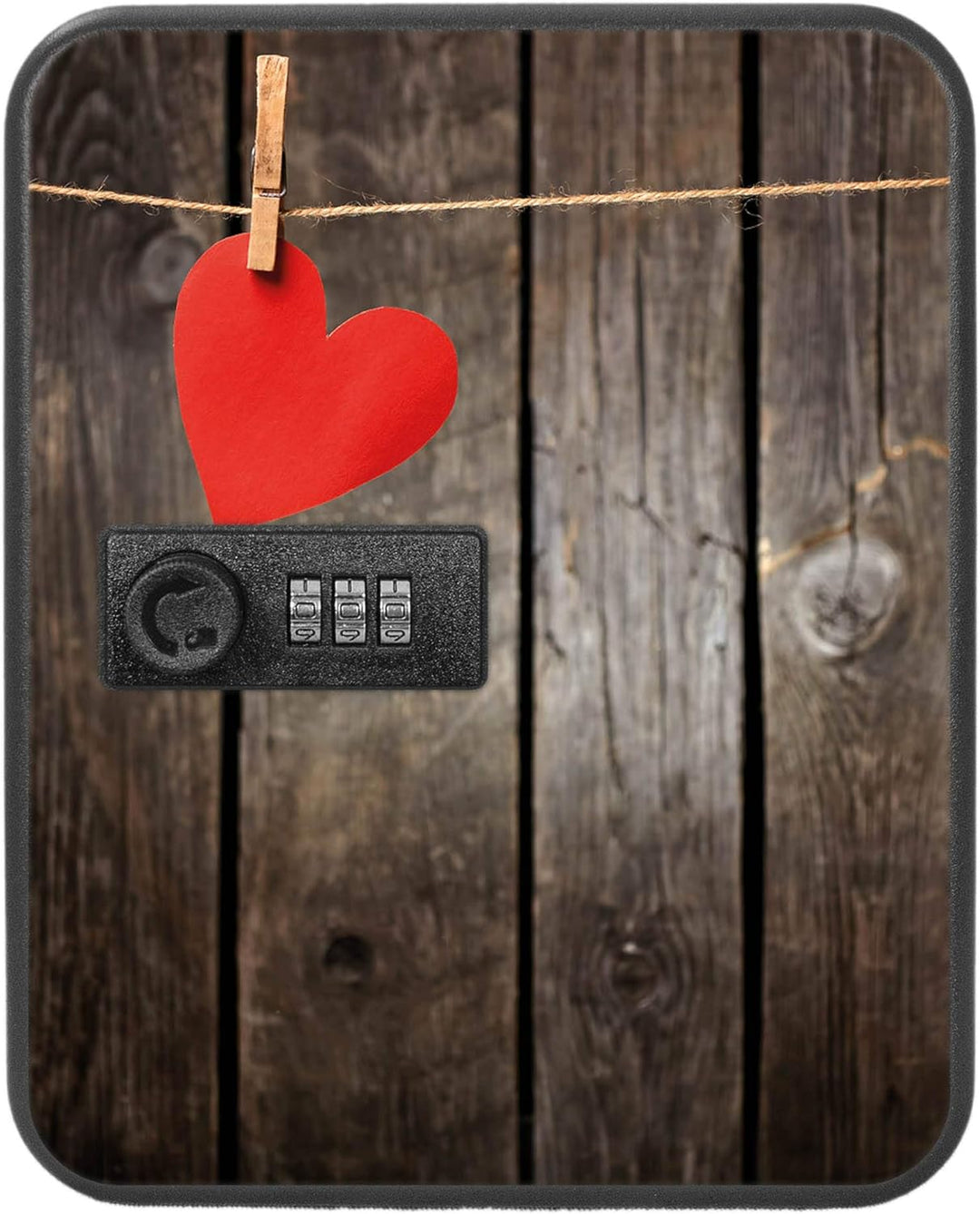 banjado® Burg-Wächter® abschliessbarer Schlüsselkasten mit Motiv Kurznachricht für 20 Schlüssel - Sc