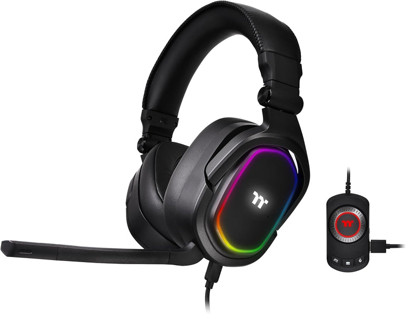 Thermaltake Argent H5 RGB 7.1 Surround-Sound Gaming Headset bidirektionales Mikrofon Memory-Foam Ohr