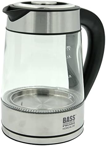 BASS POLSKA Elektrischer Wasserkocher aus Glas | Temperatureinstellung in 10°C von 40 bis 100 °C | W