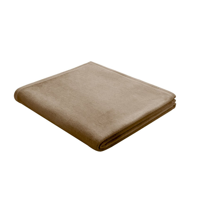 Biederlack Wohn- und Kuscheldecke, 100 % Baumwolle, Samtband-Einfassung, 150 x 200 cm, Gelb, Cotton