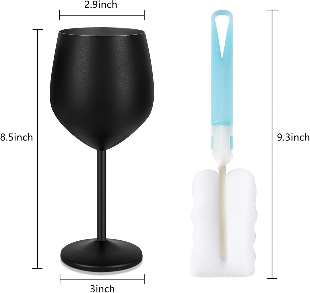 Livole Rotweingläser Set, 18Oz 550ml Weingläser aus Edelstahl, Champagner Gläser, Pokale Gross Bauch