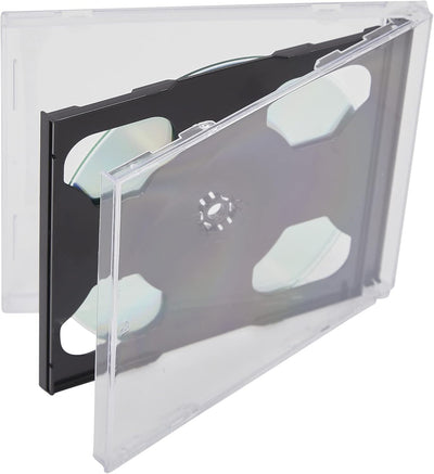 Dragon Trading® CD-Hüllen, Doppelhüllen, 10,4 mm, für 2 Discs, schwarzer Einsatz, 10 Stück