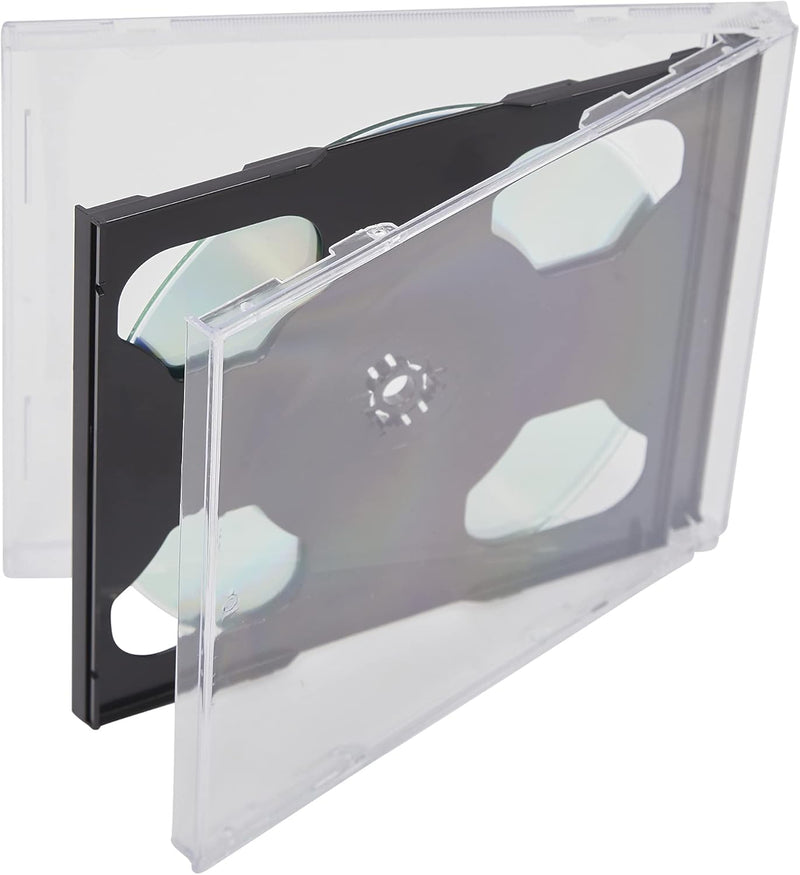 Dragon Trading® CD-Hüllen, Doppelhüllen, 10,4 mm, für 2 Discs, schwarzer Einsatz, 10 Stück