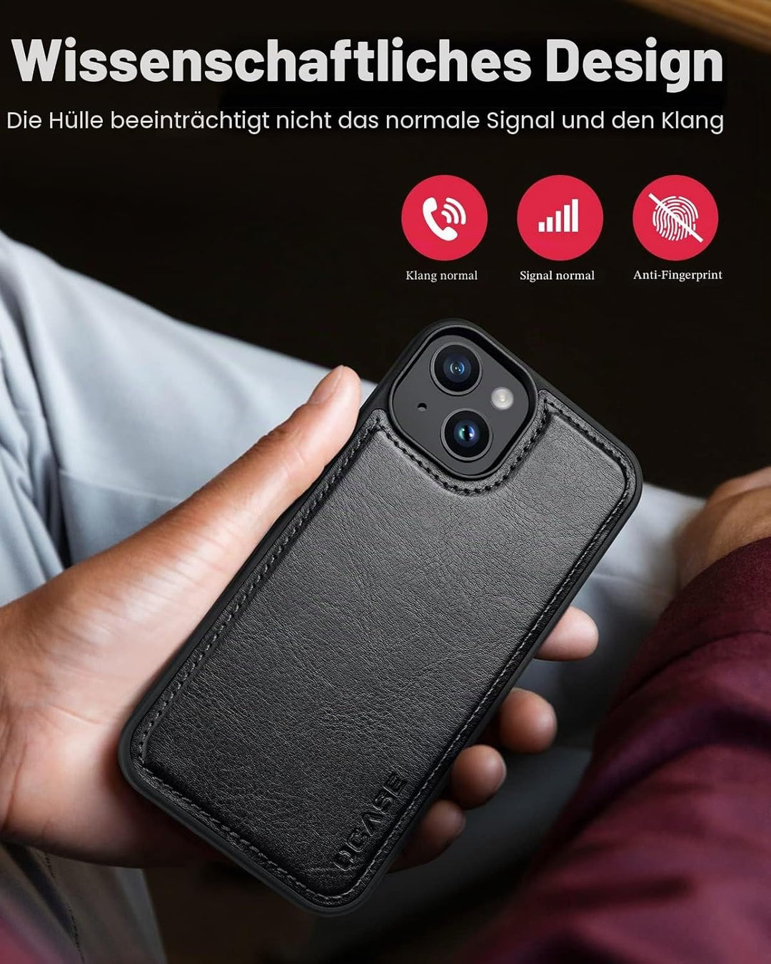 OCASE Kompatibel für iPhone 14 Hülle (2in1) Leder Stossfestes Case, Abnehmbare magnetische, Mit Hand