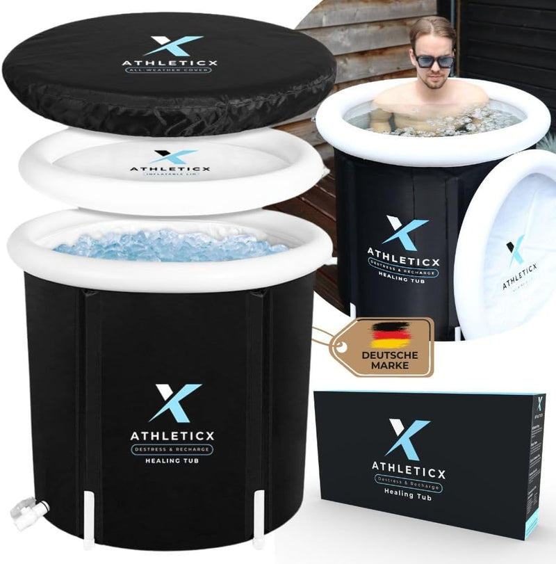 Athleticx Premium Eisbad XXL, Faltbare badewanne Erwachsene, Faltbare Aufblasbare Eistonne für Sport