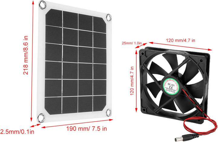 Solar Abluftventilator 6V 10W tragbarer Ventilator mit wasserdichtem Solarpanel Ventilator für Hühne