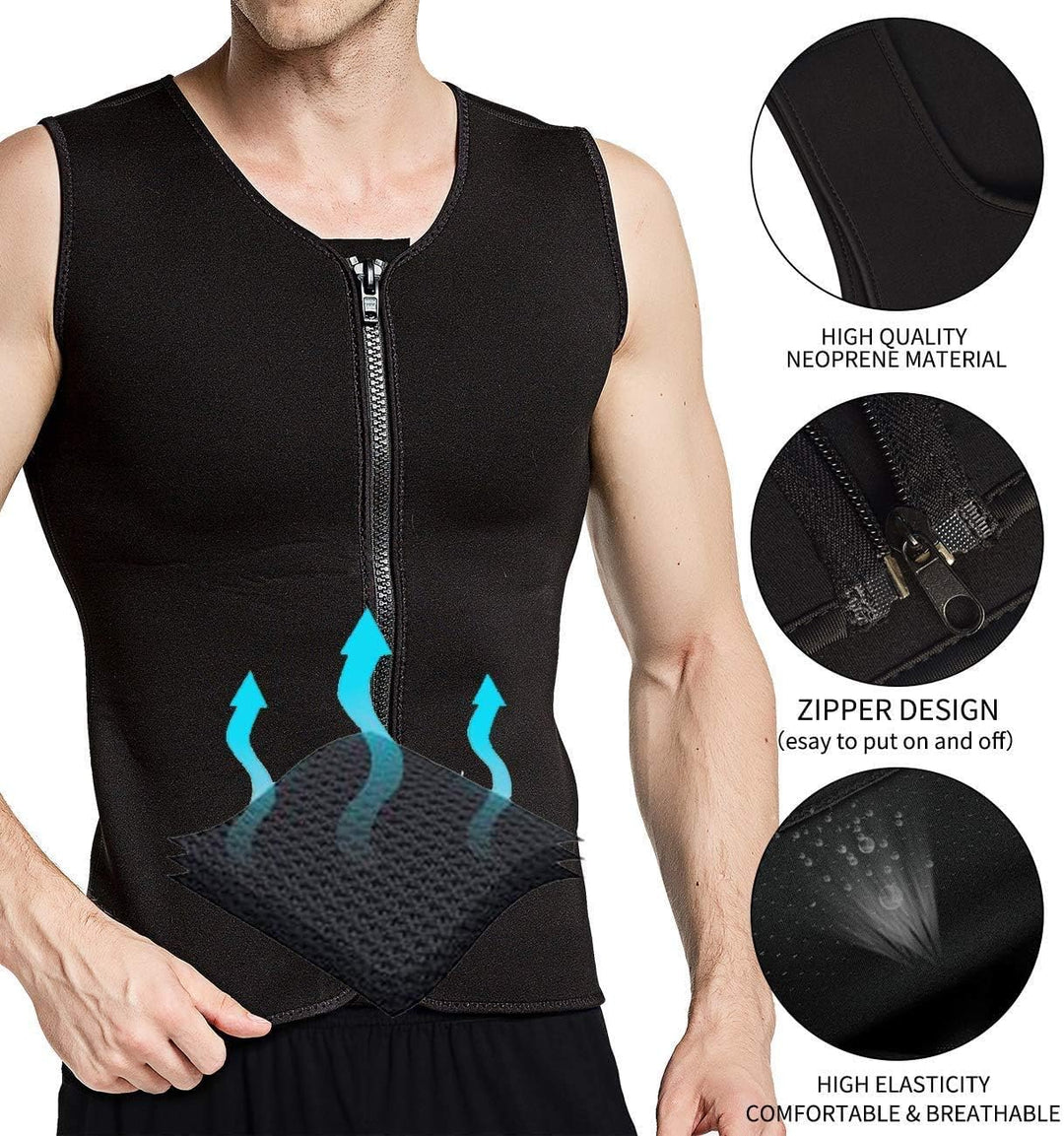 Martiount Schweissweste für Männer Sauna Shirt Herren Neopren SaunaWeste Schwitzanzug Herren Body Sh