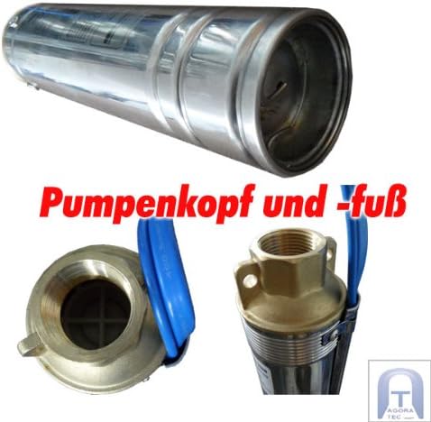 Agora-Tec® AT- 3" Brunnenpumpe 550W mit 30 m Kabel Edelstahl-Tiefbrunnenpumpe mit max: 7,9 bar, 3200