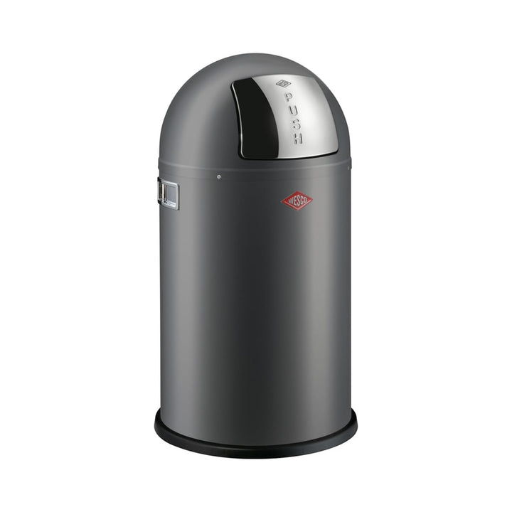 Wesco Pushboy junior Mülleimer in der Farbe graphit matt, pulverbeschichtetes Stahlblech, 22 Liter V