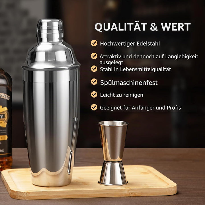 Cinnani Cocktail Set 20-teilig-Professional Cocktail Mixing Set-Cocktail Shaker Set mit Ständer und