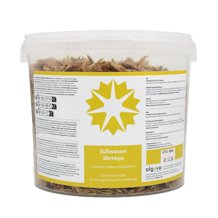 Süsswasser Shrimps getrocknet 2-4cm Futter Wasserschildkröten Koi algova® (10L = 1.60kg) 1.60 kg (1e