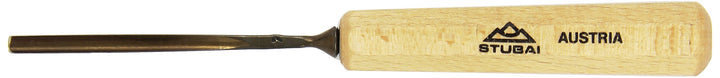 STUBAI Stemmeisen Stechbeitel Serie 52 - Form 7 | Gerades Hohleisen - 4 mm, mit Holzgriff, für Figur