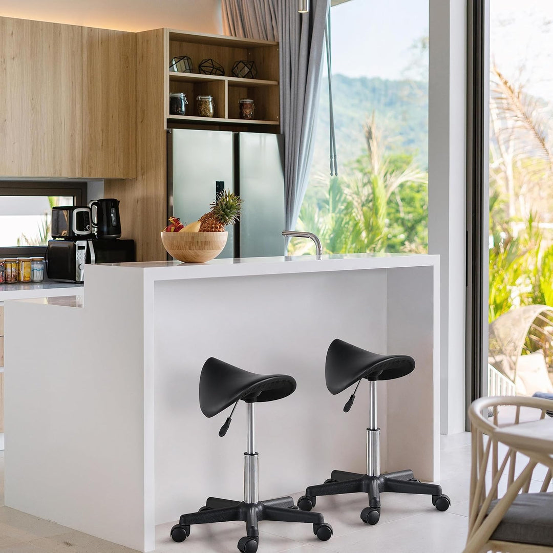 Yaheetech Sattelhocker Rollhocker Drehhocker Praxishocker Arbeitshocker Bürohocker Hocker mit höhenv