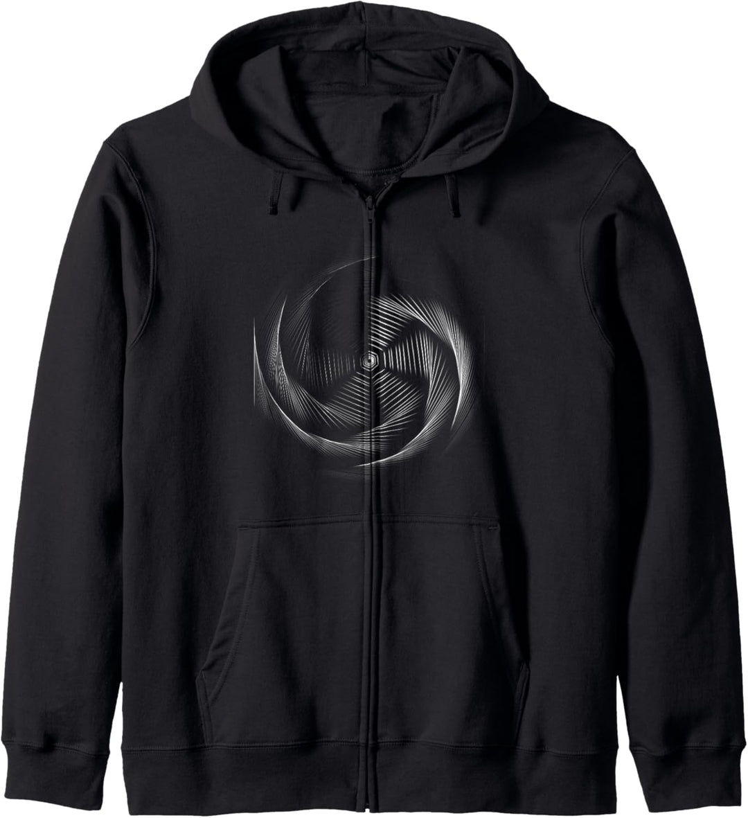 Geometrisches Schwarzes Loch Optische Illusion Spirale Kapuzenjacke