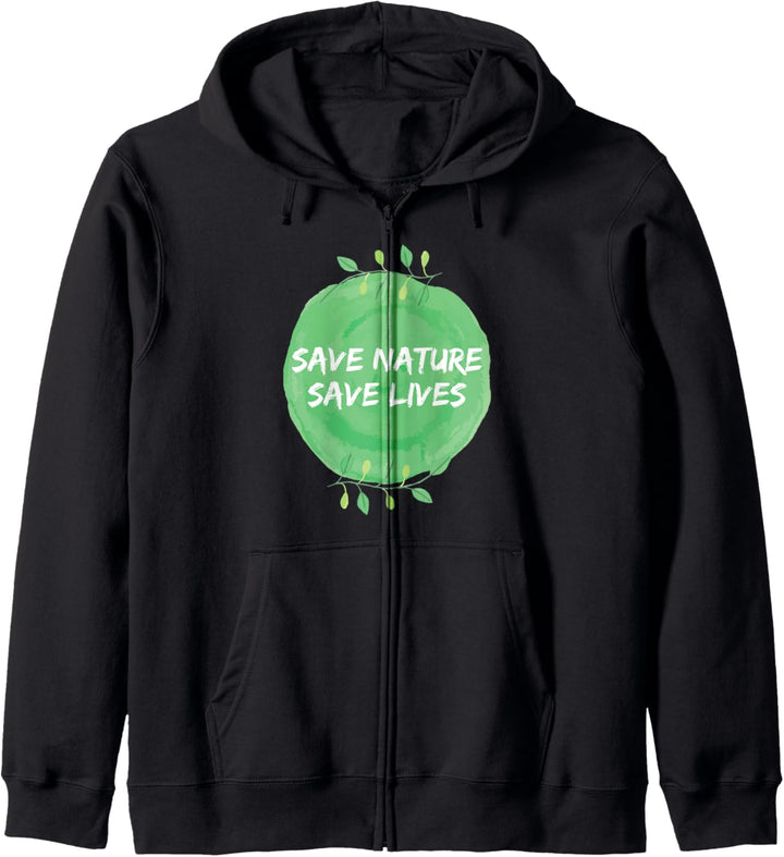 Retten Sie Natur retten Sie Leben Earth Day Kapuzenjacke