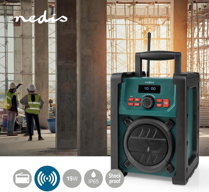 Nedis DAB + Radio | Tisch Ausführumg | DAB+ / FM | 2.2" | Scharz-weiss Monitor | Batteriebetrieben/N