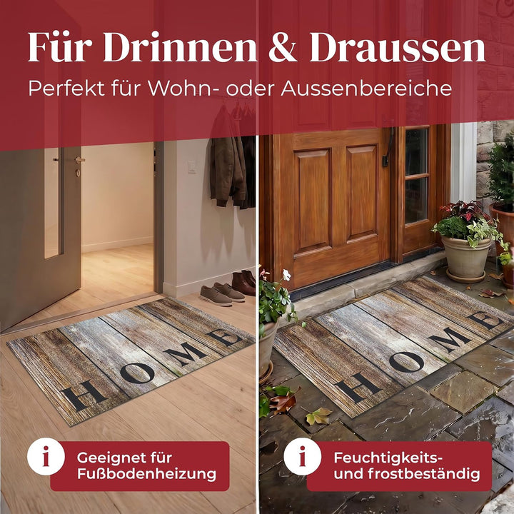 Hochwertige Fussmatte 60x80 cm (Large) – Schmutzfangmatte für Innen &amp; Aussen, rutschfest mit hoher S