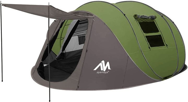 Zelt 4-6 Personen Wasserdicht, Pop up Zelte Familienzelt [5 Fenster] Riesiges Camping Zelt Doppelwan