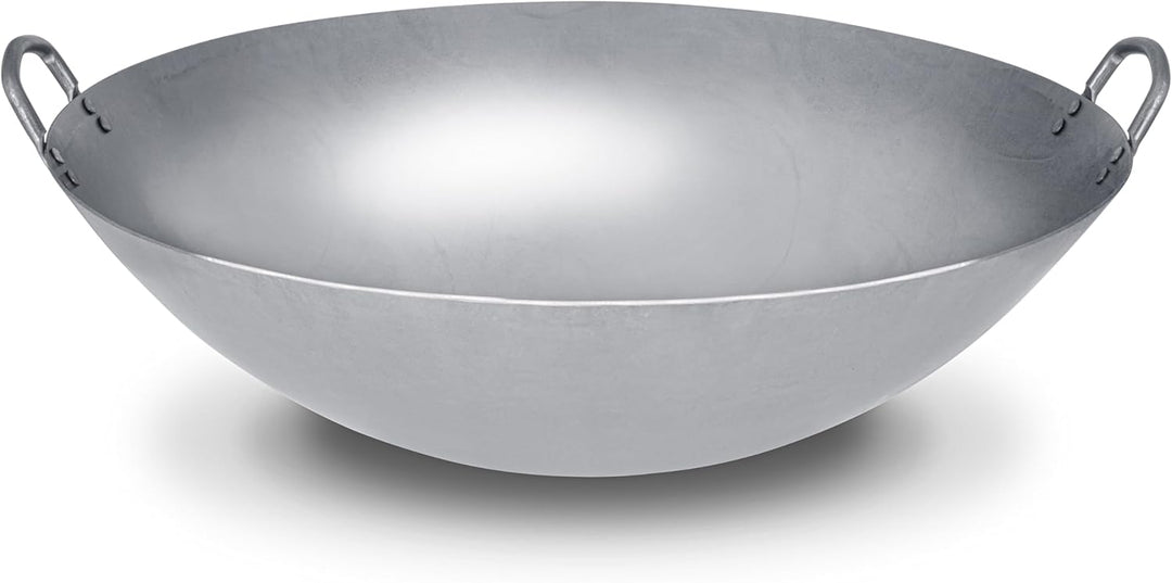 Craft Wok Extra Large 21-Zoll (53 cm) Schwere Kanton Stil Handgehämmerte Karbonstahl Wok (Runder Bod