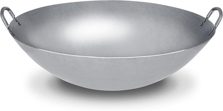 Craft Wok Extra Large 21-Zoll (53 cm) Schwere Kanton Stil Handgehämmerte Karbonstahl Wok (Runder Bod