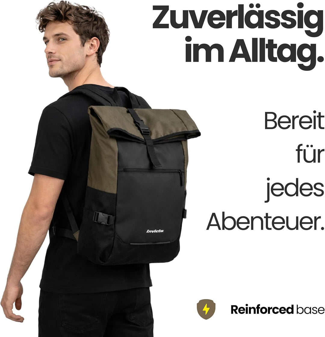INVICTA ACT FOLD Rucksack aus nachhaltigem Stoff, Praktisch &amp; Unisex Leicht, kompakt, mit Laptopfach