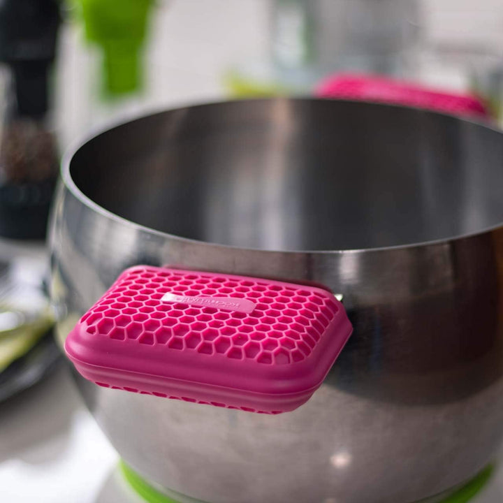 Kochblume Handschuh &amp; Thermo-Fingerschutz 2er Set | Hitzeschutz Set | Premium-Silikon | Hitzebeständ