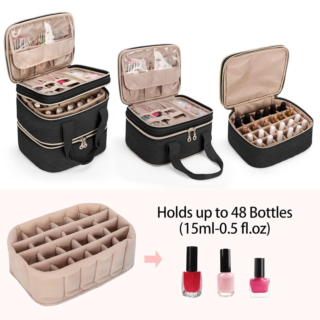 Yarwo Nagellack Aufbewahrung Tasche, Nagellack Tasche Organizer für 48 Nagellack (bis zu 15 ML), Kos
