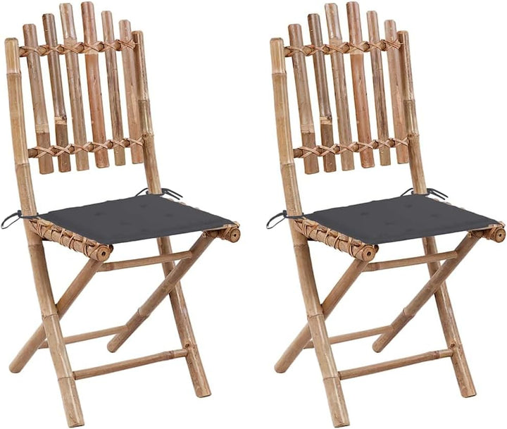vidaXL 2X Gartenstuhl Klappbar mit Kissen Klappstuhl Essstuhl Gartenmöbel Klappstühle Stuhl Stühle G
