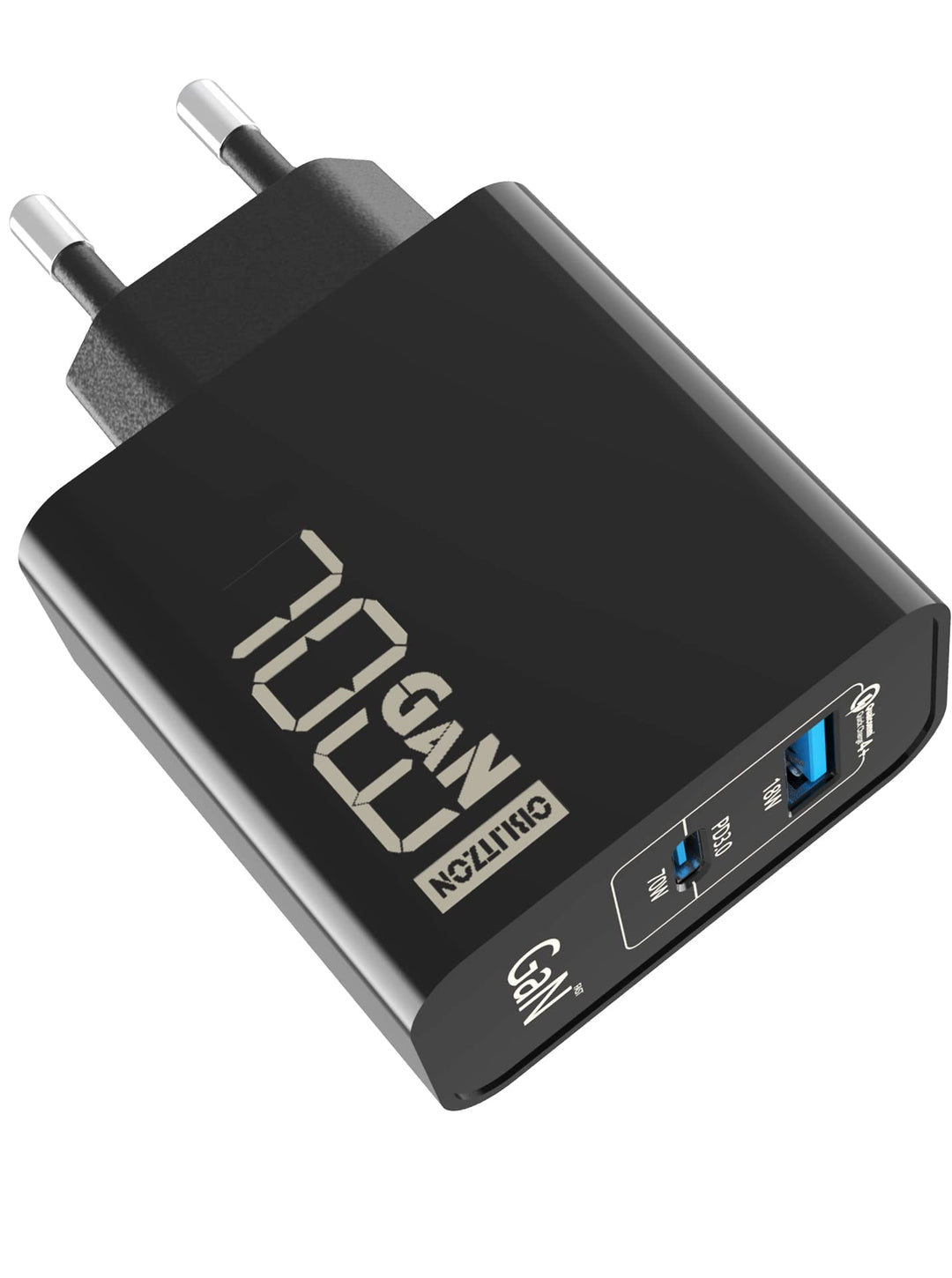 70W USB C Ladegerät Type C PD GaN Netzteil 2-Port USB C Netzteil für MacBook Pro/Air Dell XPS 15 Goo