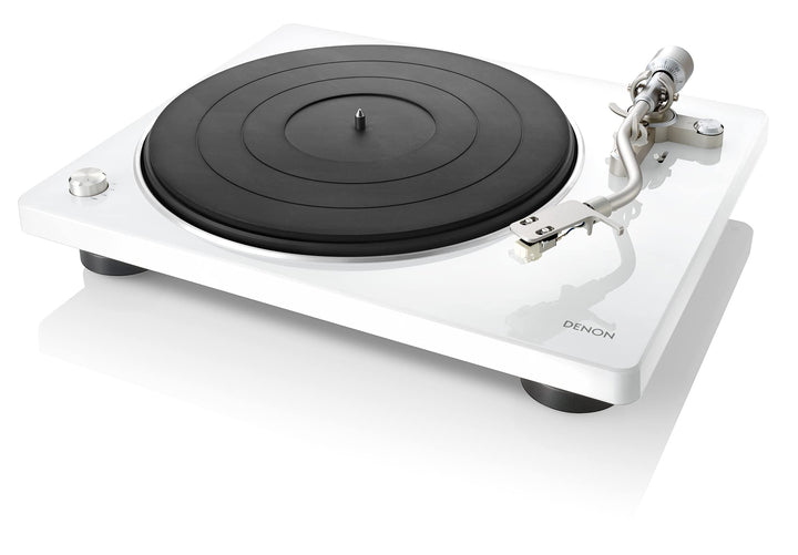 Denon DP400BKEM Plattenspieler (Riemenantrieb, Tonarmlift, eingebauter Vorverstärker, S-Tonarm) Weis