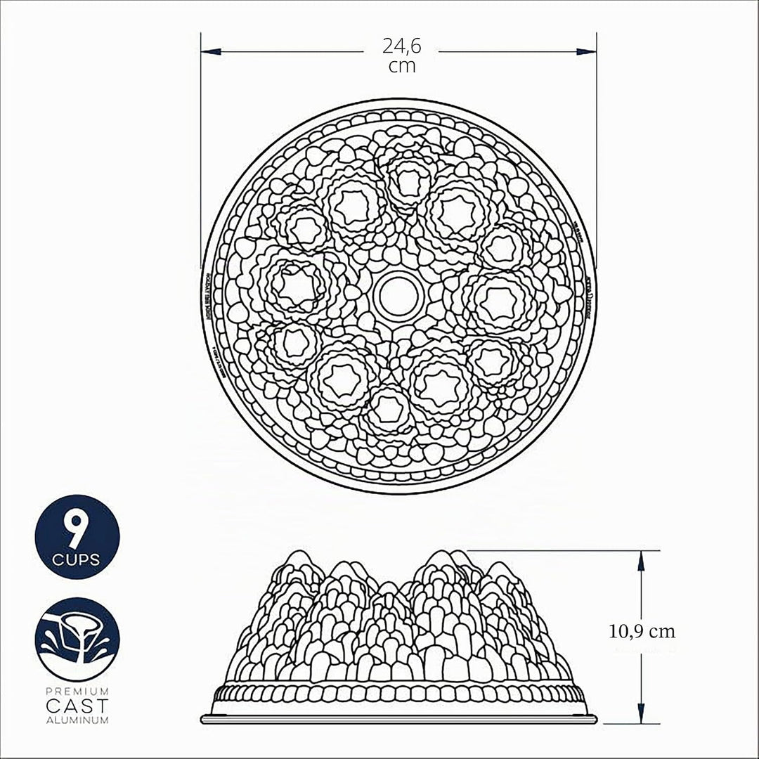 Nordic Ware 89737 - Backform, Kuchenform - Weihnachtsbackform - Tannenbäume, Winterwald - Aluminiumg