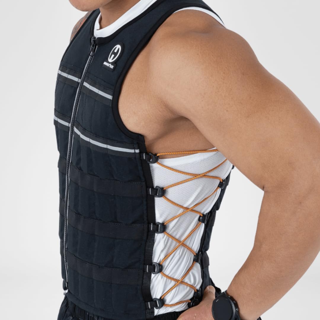 HYPERWEAR Hyper Vest Elite Verstellbare Gewichtsweste Gewicht 10lbs Biss 20lbs, Robustes schwarzes C