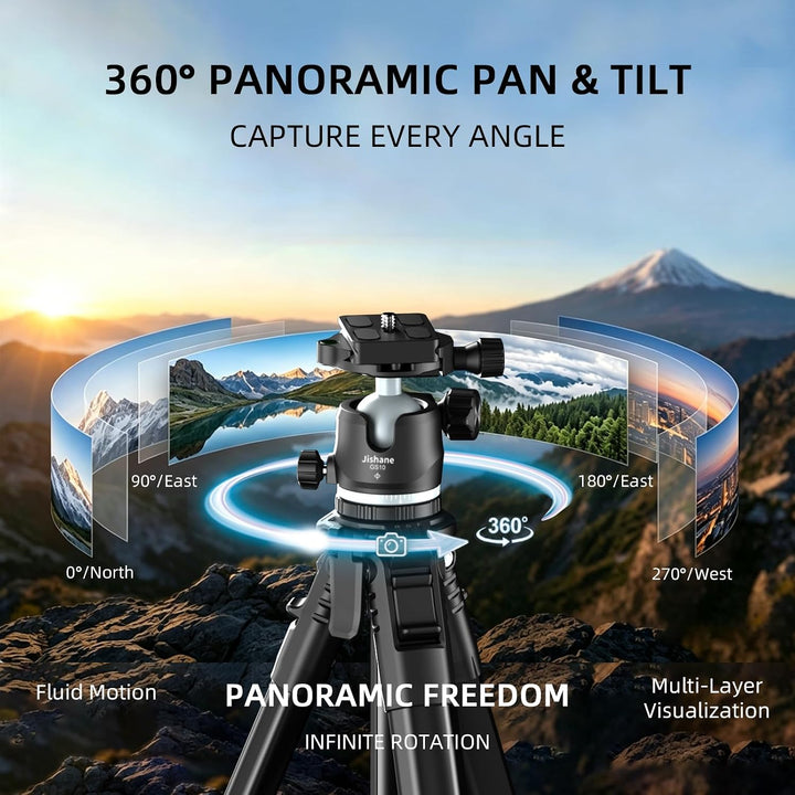 183 cm Kamera stativ mit 360° Kugelkopf, Leichtes Stativ für Smartphone mit Funkfernbedienung, Kompa
