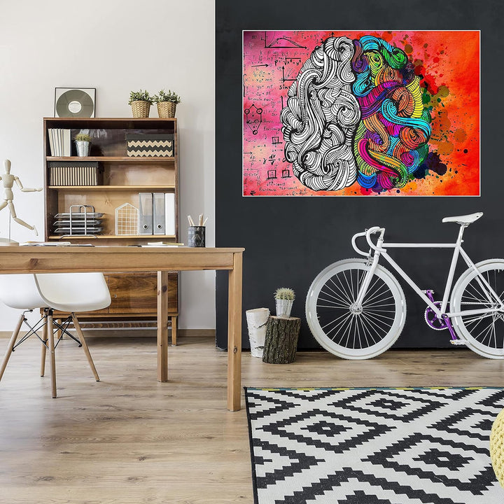 wandmotiv24 Poster als Wanddeko, Grösse 100x70cm, Erfolg beginnt im Kopf, Formeln, Moderne Wanddeko,