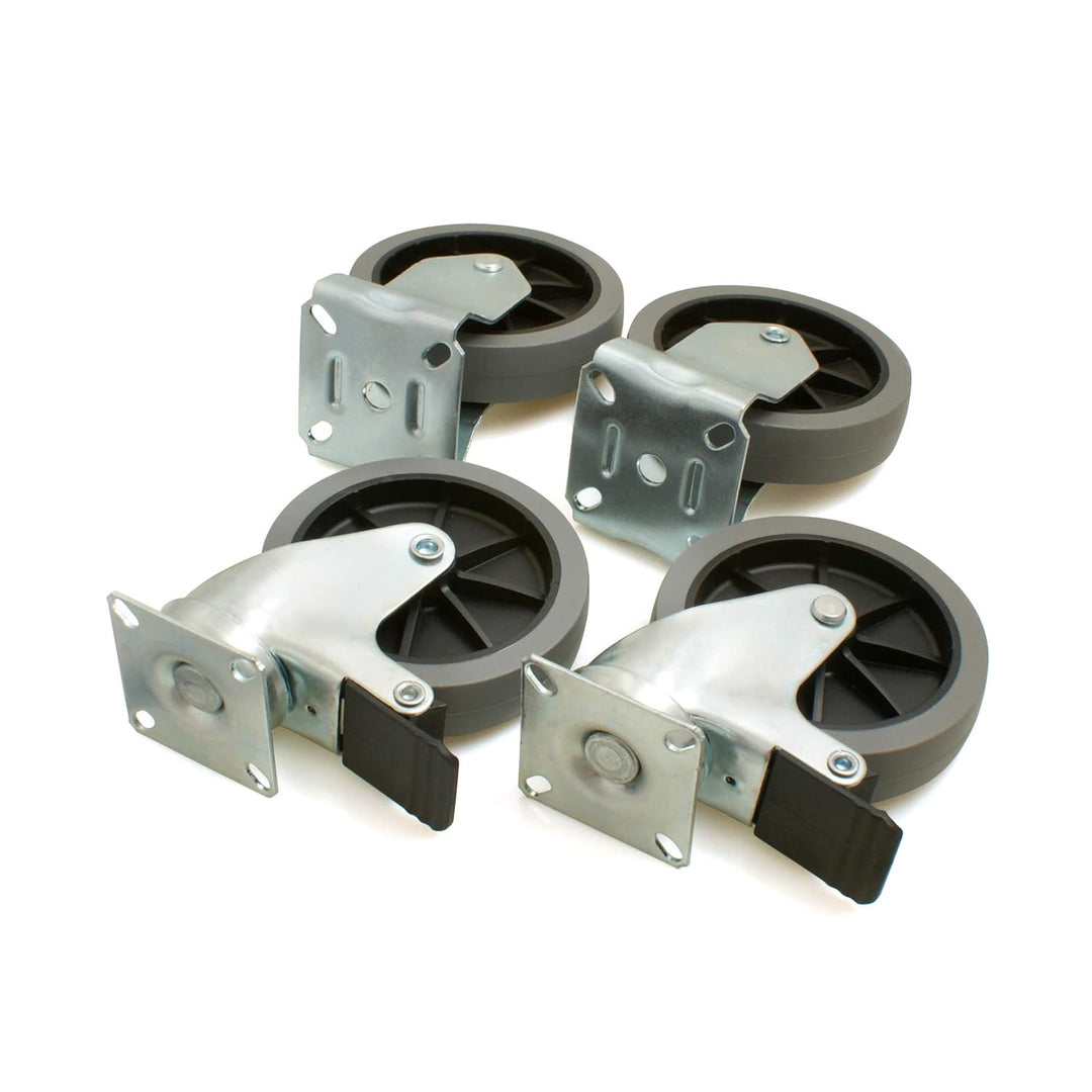 Design61 4er Set Kastenbockrolle Lenkrolle Bockrolle Apparaterolle mit Feststeller Ø100 Höhe 125 mm