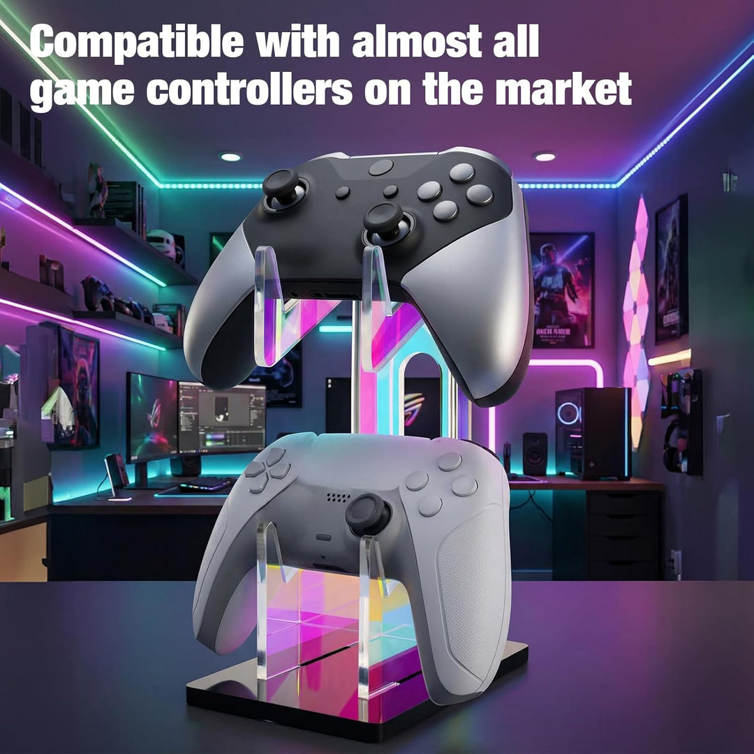 NiHome Irideszierender Acryl-2-Tier Universal Game Controller Headset Halter für PS5 Xbox ONE Switch