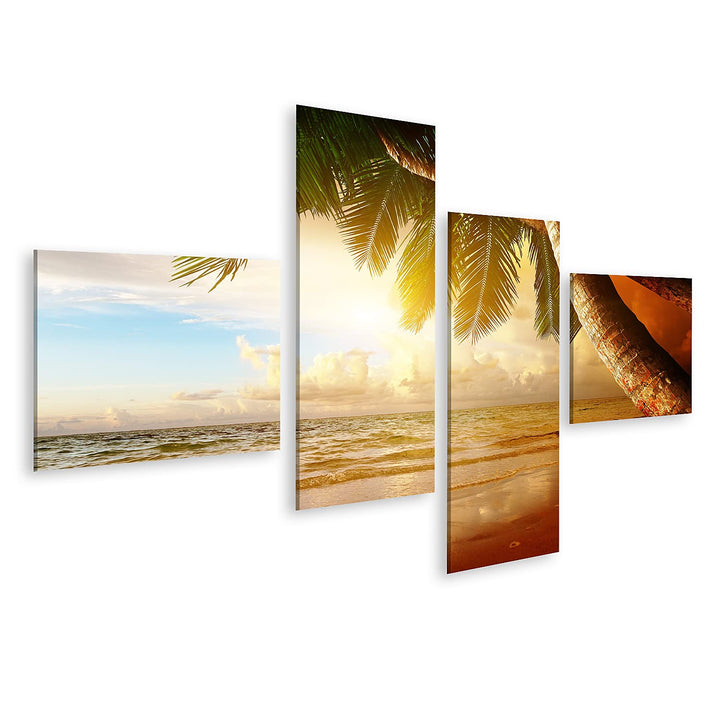 islandburner Bild auf Leinwand Sonnenaufgang Am Strand Der Karibik Bilder Wandbilder Poster Leinwand