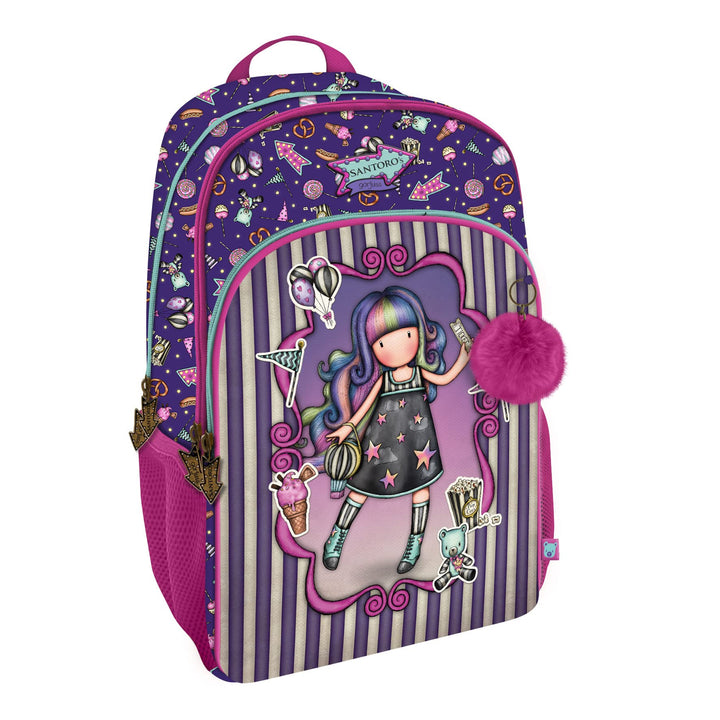 Santoro Unisex Kinder Rucksack mit 3 Reissverschlüssen Gorjuss Fairground Up and Away 29 x 45 x 17 c