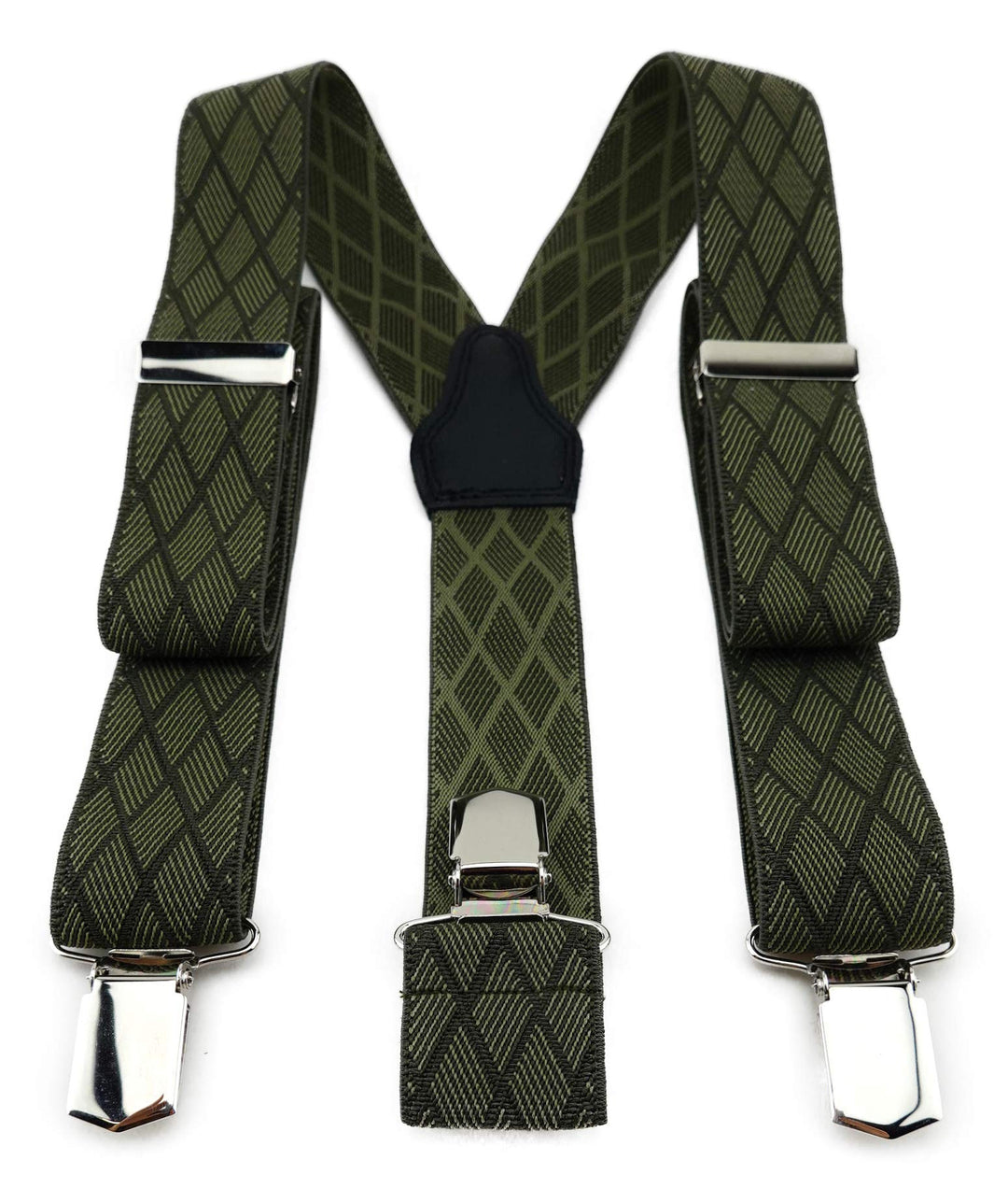 TigerTie Unisex Hosenträger in Y-Form mit 3 extra starken Clips - Farbe in kariert - hochwertige Ver