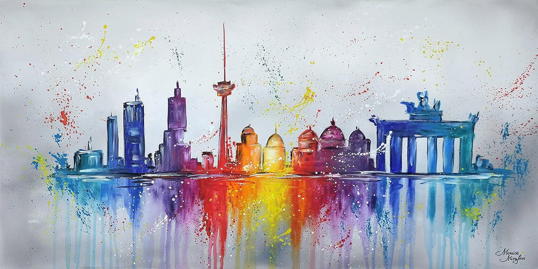 Monica Mirafiori I 100% HANDGEMALT I Gemälde Berlin I 100x50cm | Gemälde Handgemalt | Acrylgemälde |
