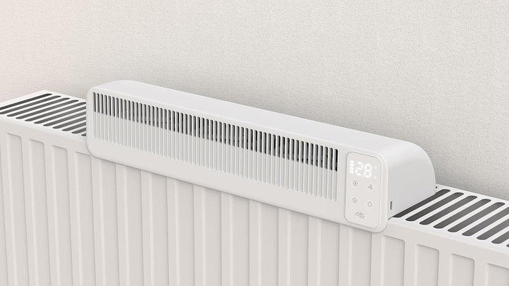 Sichler Haushaltsgeräte Heizkörperlüfter: 2er-Set automatische Heizkörper-Akku-Ventilatoren, 3-stufi