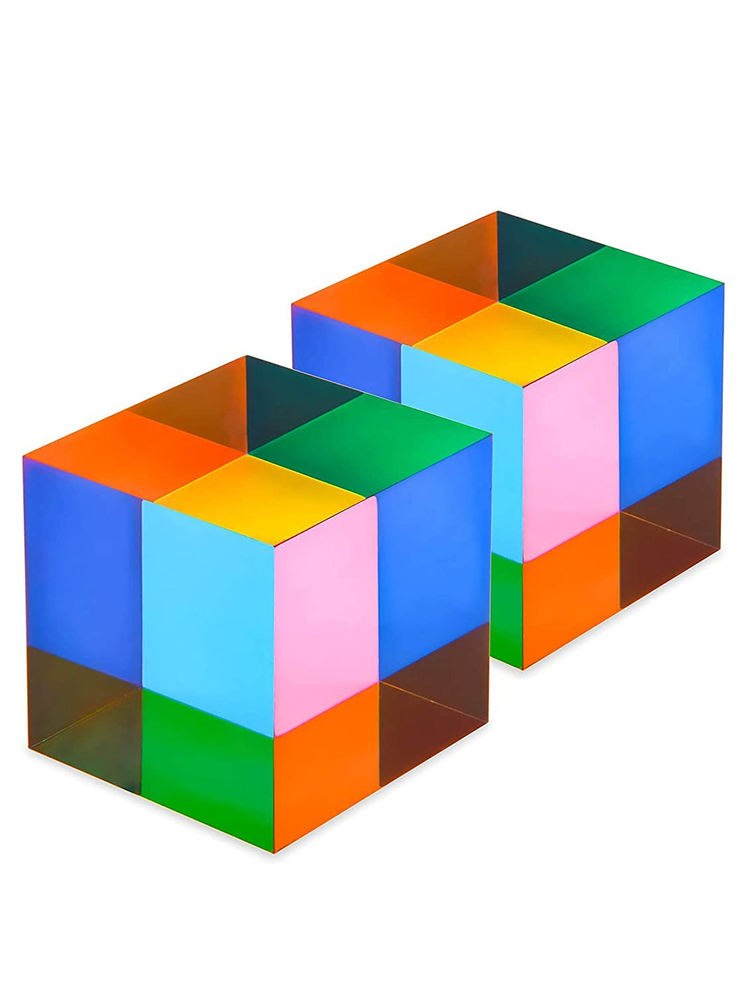 ECBANLI CMY Farbwürfel, 40 mm Acryl CMYcube würfel Prisma, RGB Dispersions Farbphysik Spielzeug und