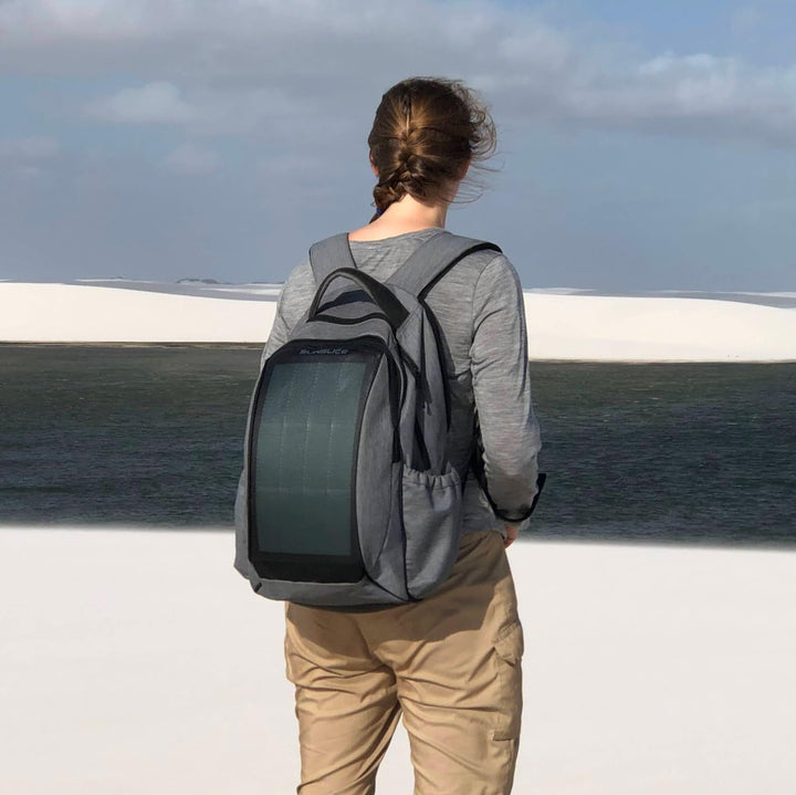 Wasserdichter Laptop Rucksack mit intergriertem Solar Paneel, Outdoor Backpack Tasche für Damen und