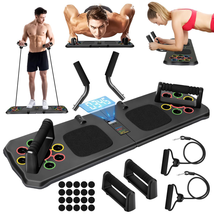 Liegestütze Brett 24 in 1 Push Up Board, Faltbares Multifunktions Liegestütz Liegestützbrett Bar Hom