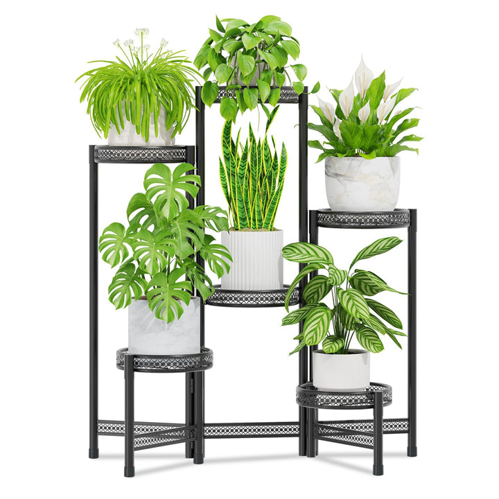 iDavosic.ly Pflanzenständer Metall mit 6 Etagen, Blumenständer Pflanzenregal Blumenregal Indoor Outd