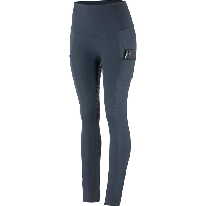 HORZE Damen Reitleggings Mathilde, High Waist Reithose mit Handytasche und Vollbesatz 40 Dunkelnavy,