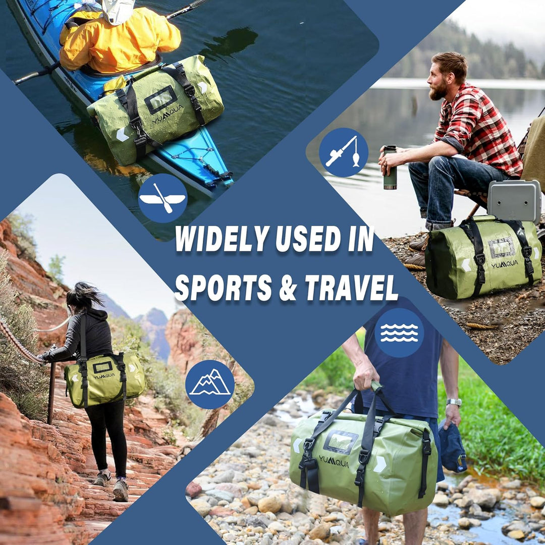 YUMQUA wasserdichte Duffle Bag, grosse Wasserfeste Reisetasche Sporttasche Duffel Dry Bag Waterproof